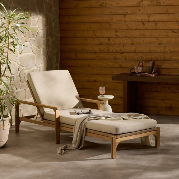 Topeka Outdoor Chaise - Ellor Beige