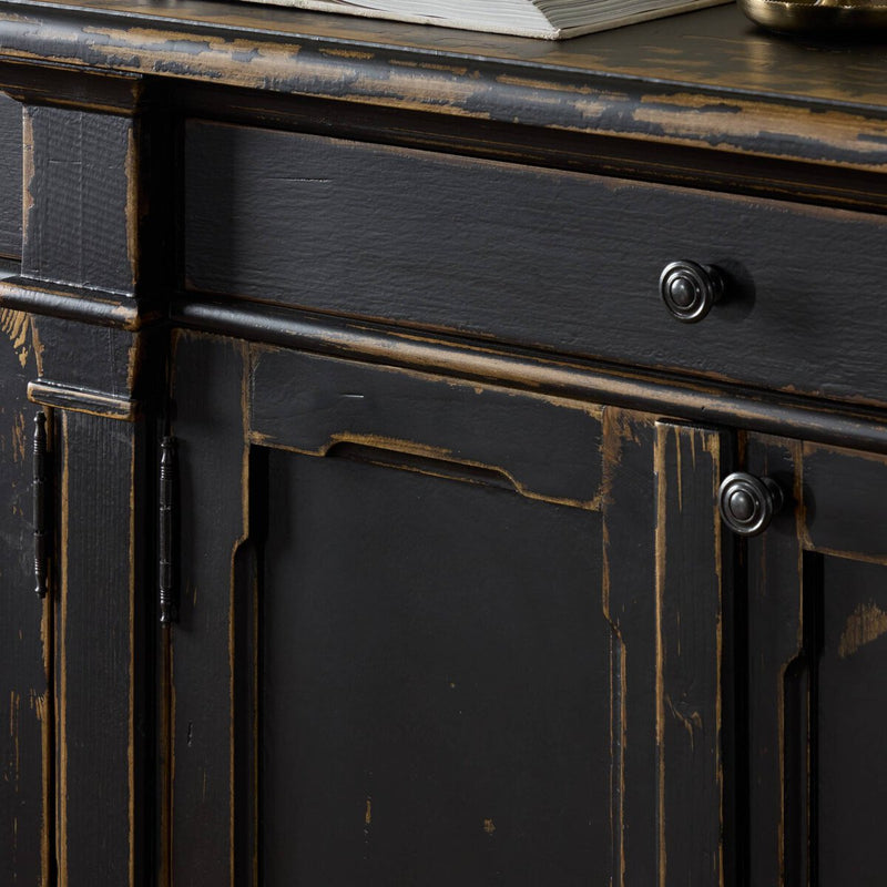 Marjorie 4 Door Sideboard - Distressed Black