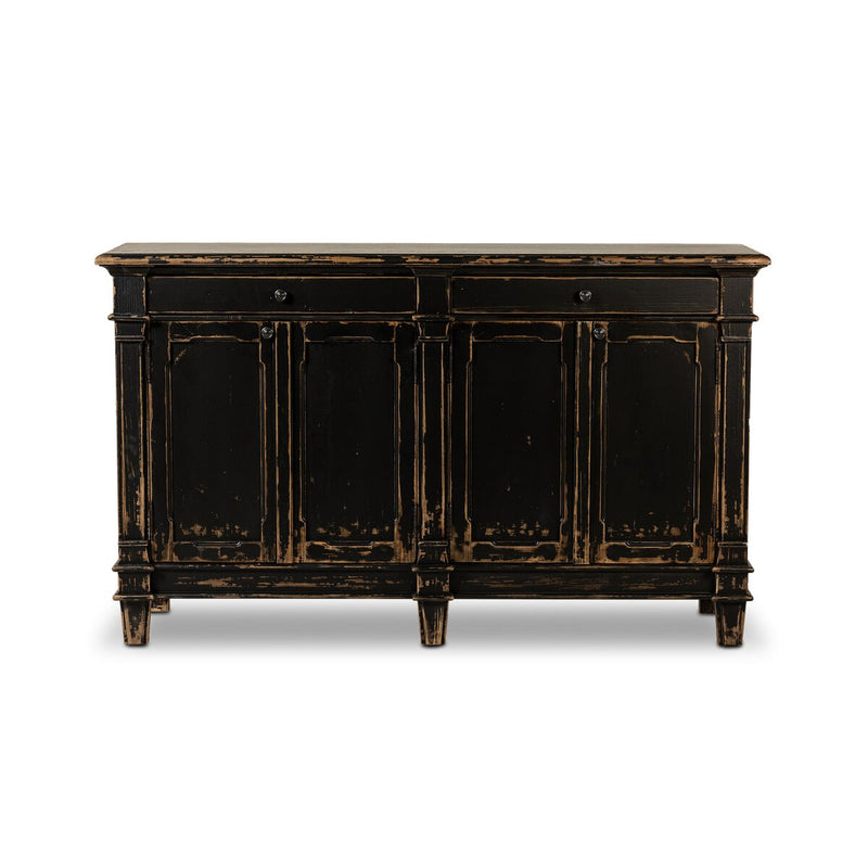 Marjorie 4 Door Sideboard - Distressed Black
