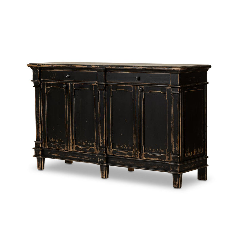 Marjorie 4 Door Sideboard - Distressed Black