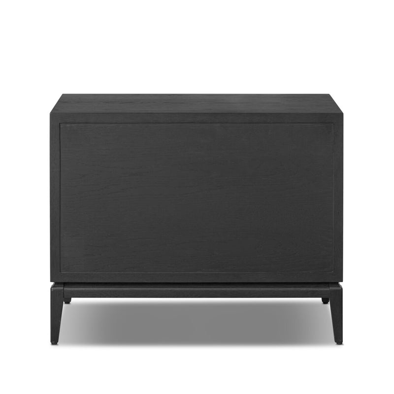 Rosenell Closed Nightstand - Black Oak Veneer