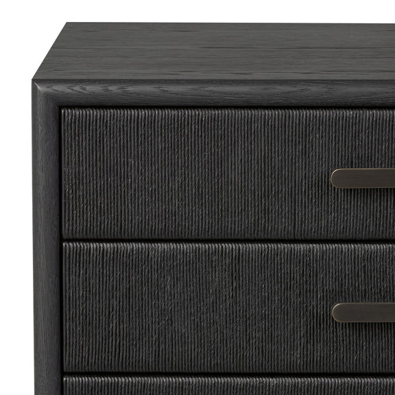 Rosenell Closed Nightstand - Black Oak Veneer