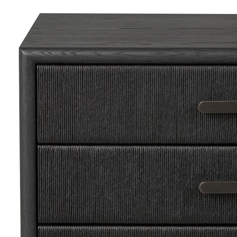 Rosenell Closed Nightstand - Black Oak Veneer