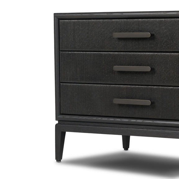 Rosenell Closed Nightstand - Black Oak Veneer