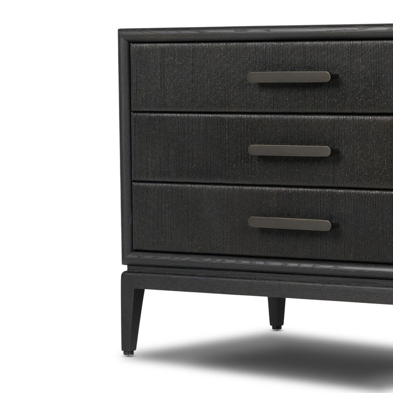Rosenell Closed Nightstand - Black Oak Veneer