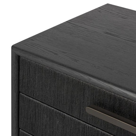Rosenell Closed Nightstand - Black Oak Veneer