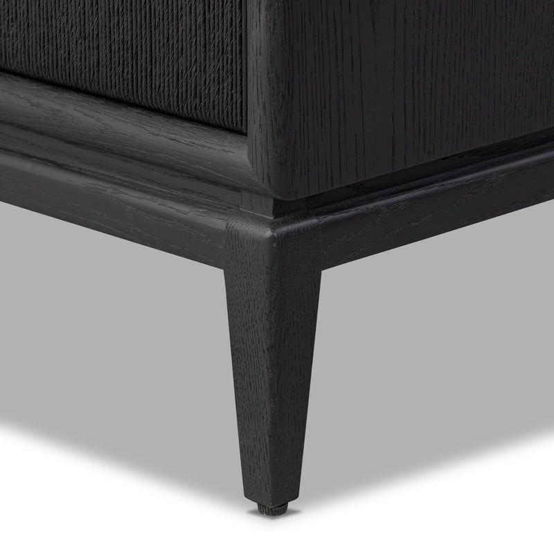 Rosenell Closed Nightstand - Black Oak Veneer