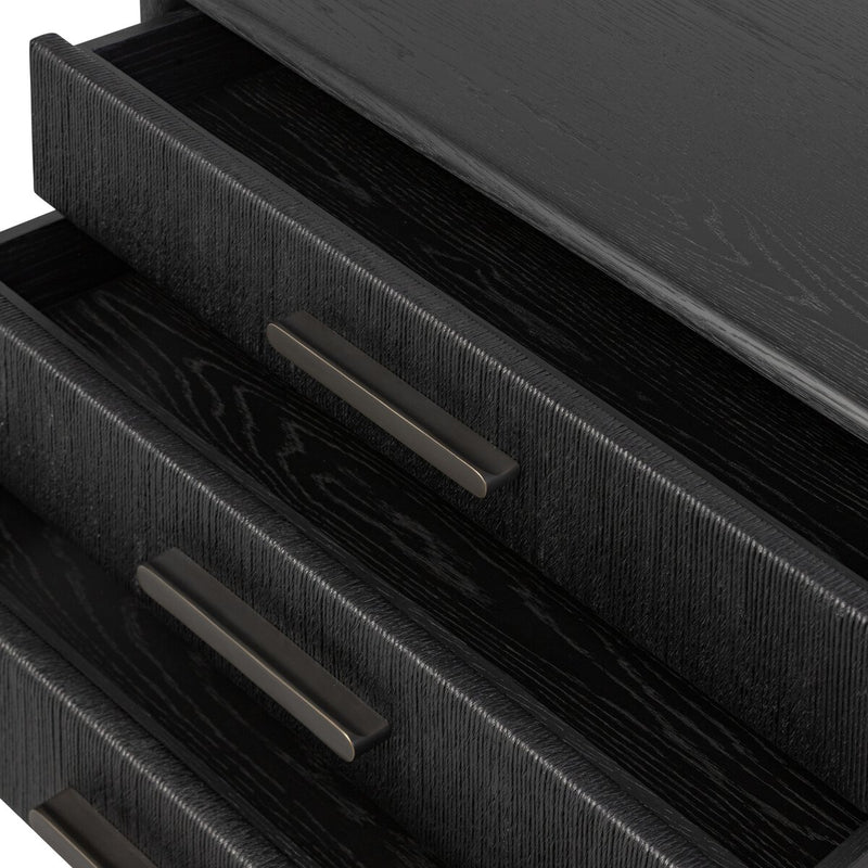 Rosenell Closed Nightstand - Black Oak Veneer