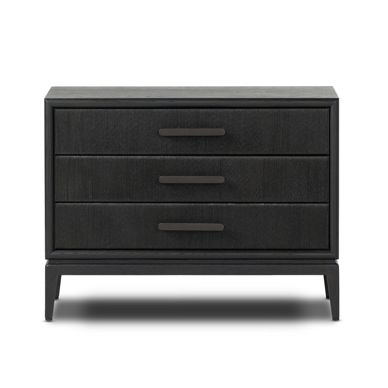 Rosenell Closed Nightstand - Black Oak Veneer