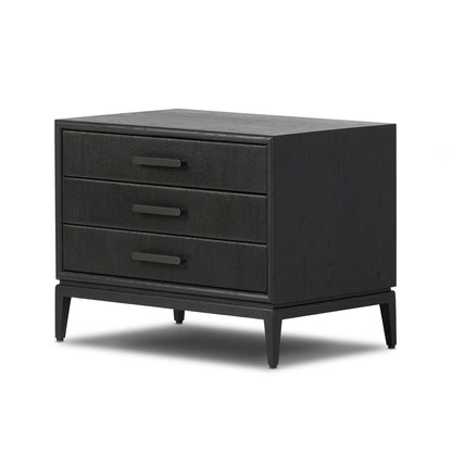 Rosenell Closed Nightstand - Black Oak Veneer