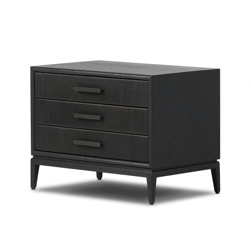 Rosenell Closed Nightstand - Black Oak Veneer