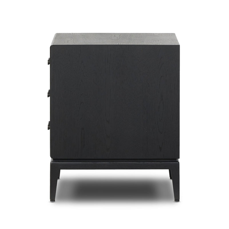 Rosenell Closed Nightstand - Black Oak Veneer