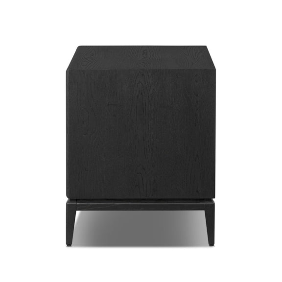 Rosenell Closed Nightstand - Black Oak Veneer
