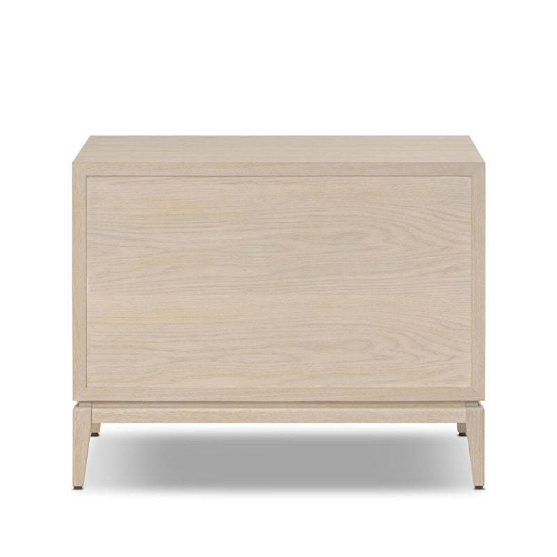 Rosenell Closed Nightstand - Natural Oak Veneer