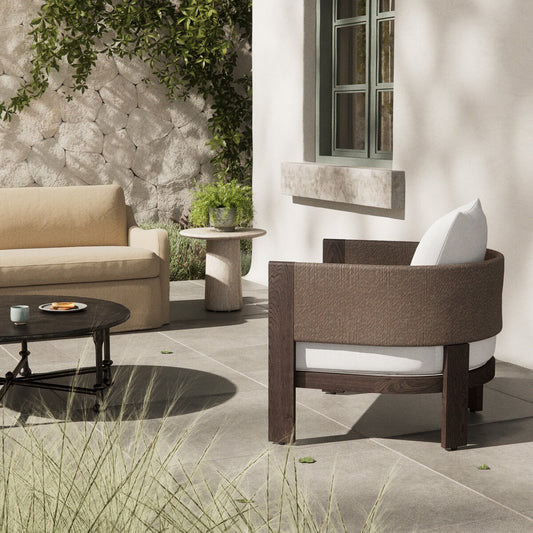Delancy Outdoor Chair - Stained Saddle Brown-fsc