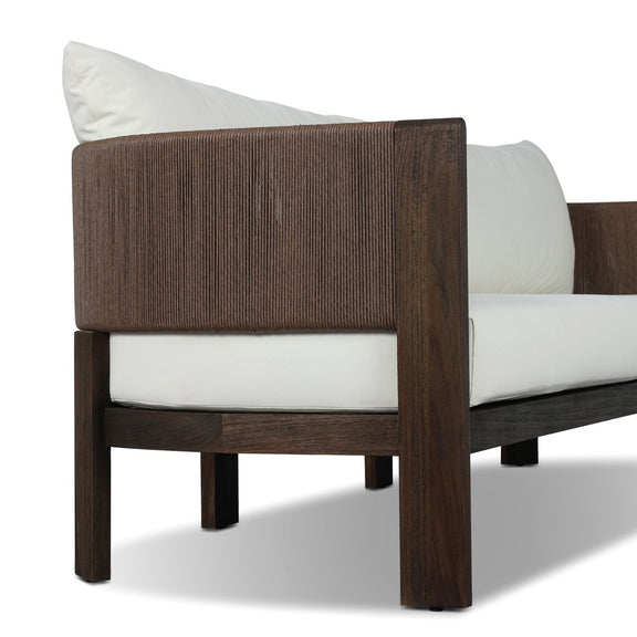 Delancy Outdoor Sofa - Stained Saddle Brown-fsc
