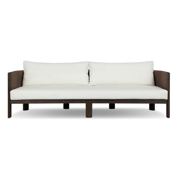 Delancy Outdoor Sofa - Stained Saddle Brown-fsc