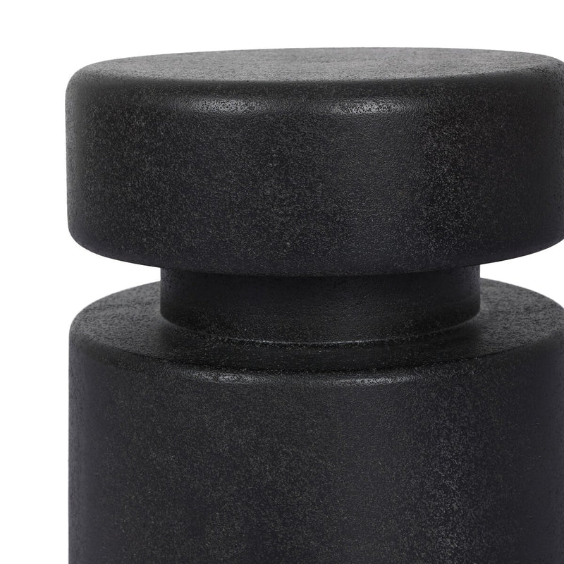 Luka End Table - Black Lavastone
