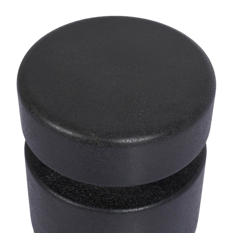Luka End Table - Black Lavastone