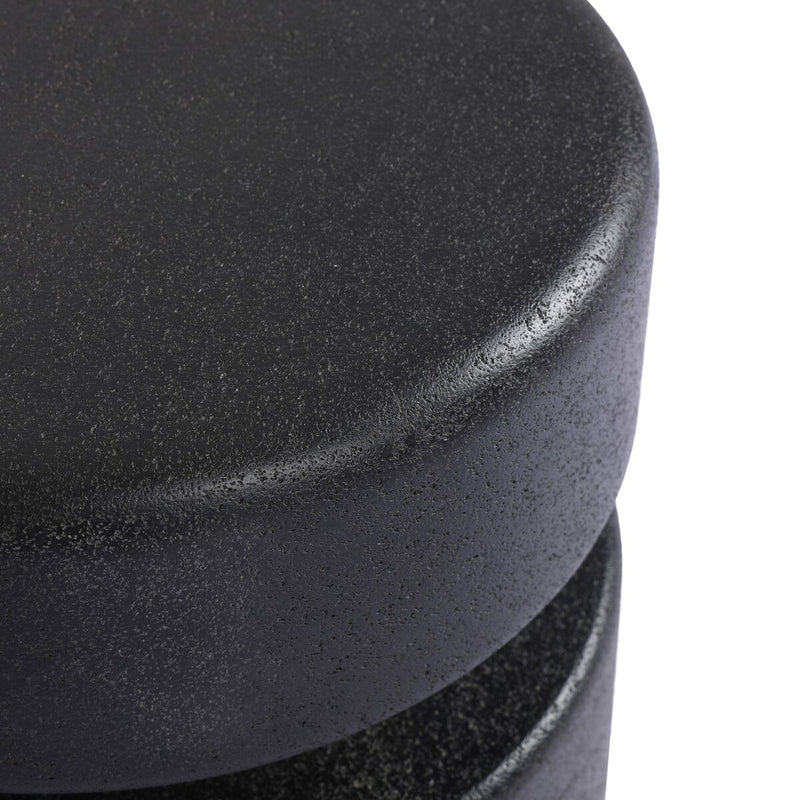 Luka End Table - Black Lavastone