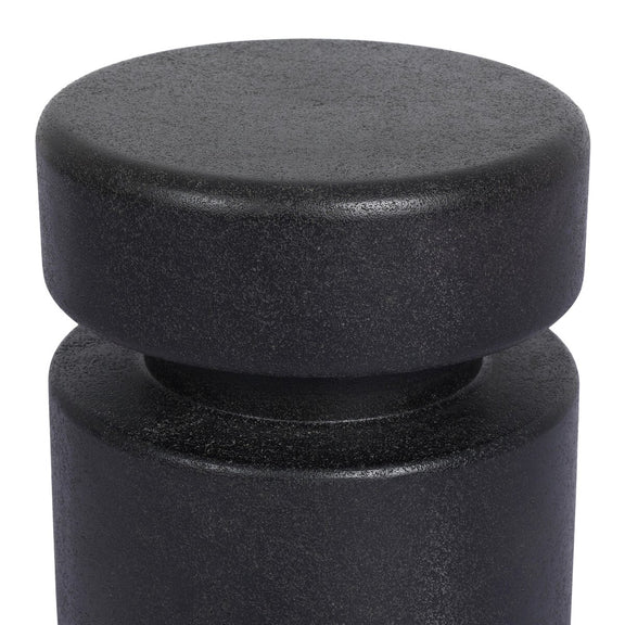 Luka End Table - Black Lavastone