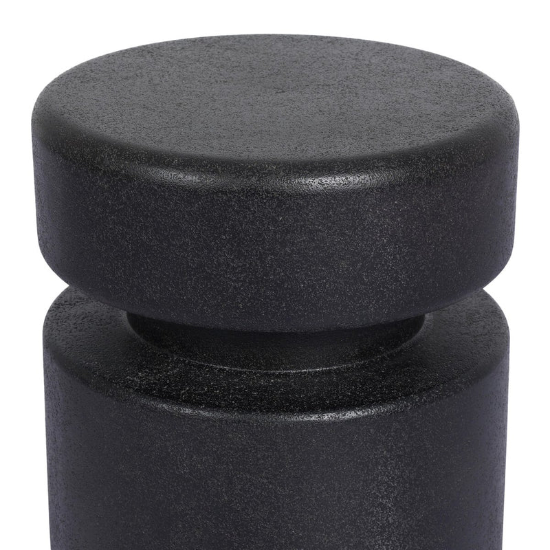 Luka End Table - Black Lavastone