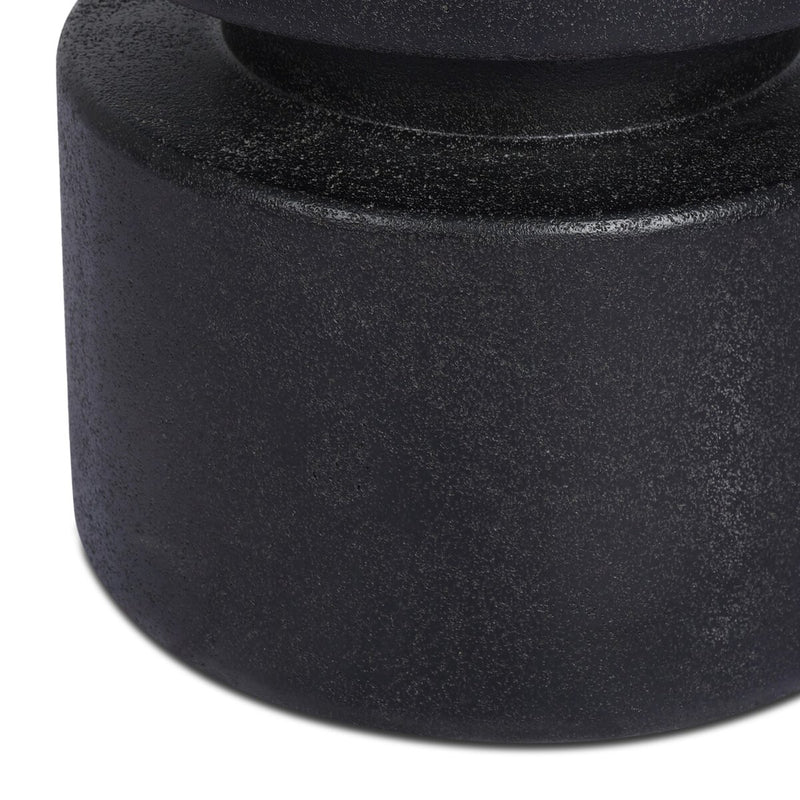 Luka End Table - Black Lavastone