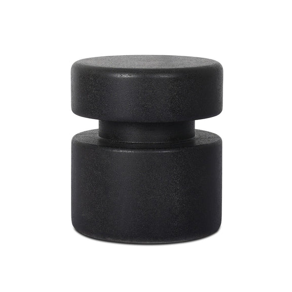 Luka End Table - Black Lavastone