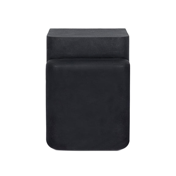 Camille End Table - Black Lavastone