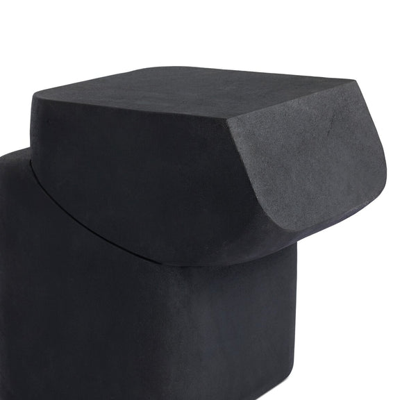 Camille End Table - Black Lavastone