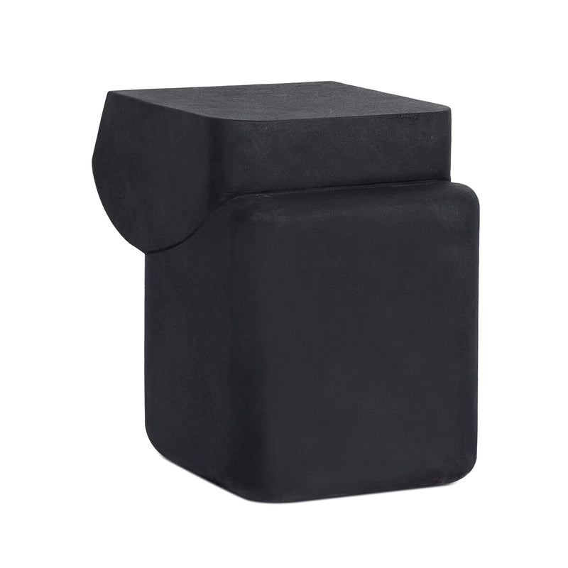 Camille End Table - Black Lavastone