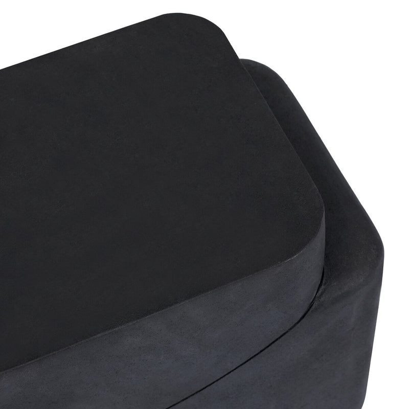 Camille End Table - Black Lavastone