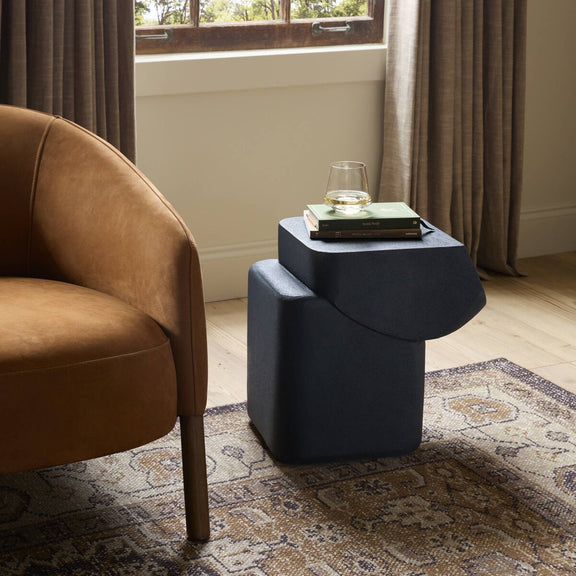 Camille End Table - Black Lavastone