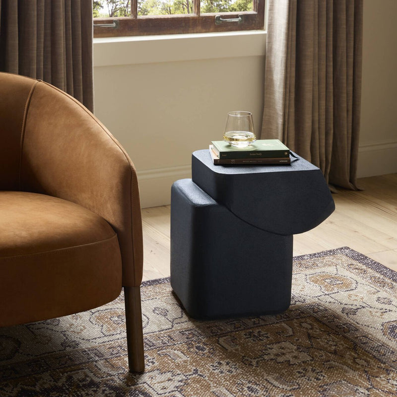 Camille End Table - Black Lavastone