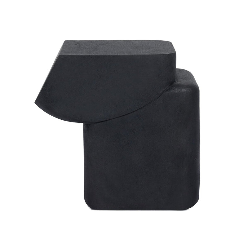Camille End Table - Black Lavastone