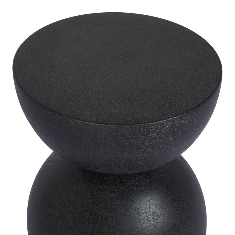 Kolina End Table - Black Lavastone