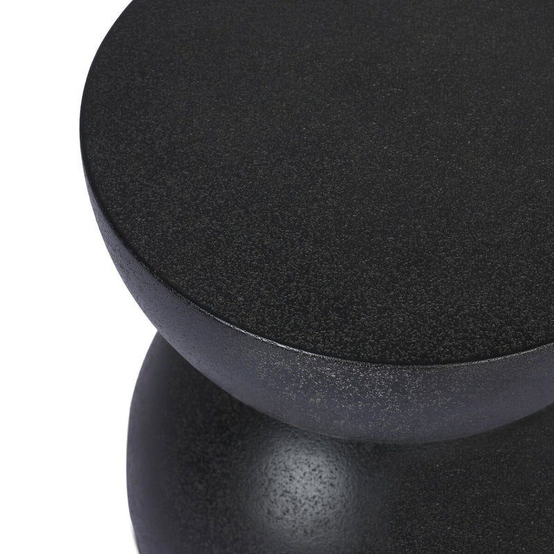 Kolina End Table - Black Lavastone