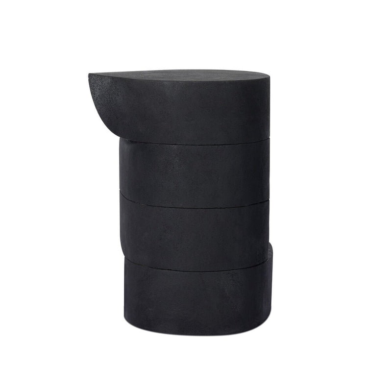 Rockie End Table - Black Lavastone