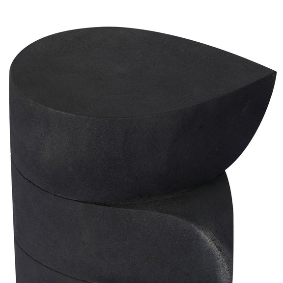 Rockie End Table - Black Lavastone