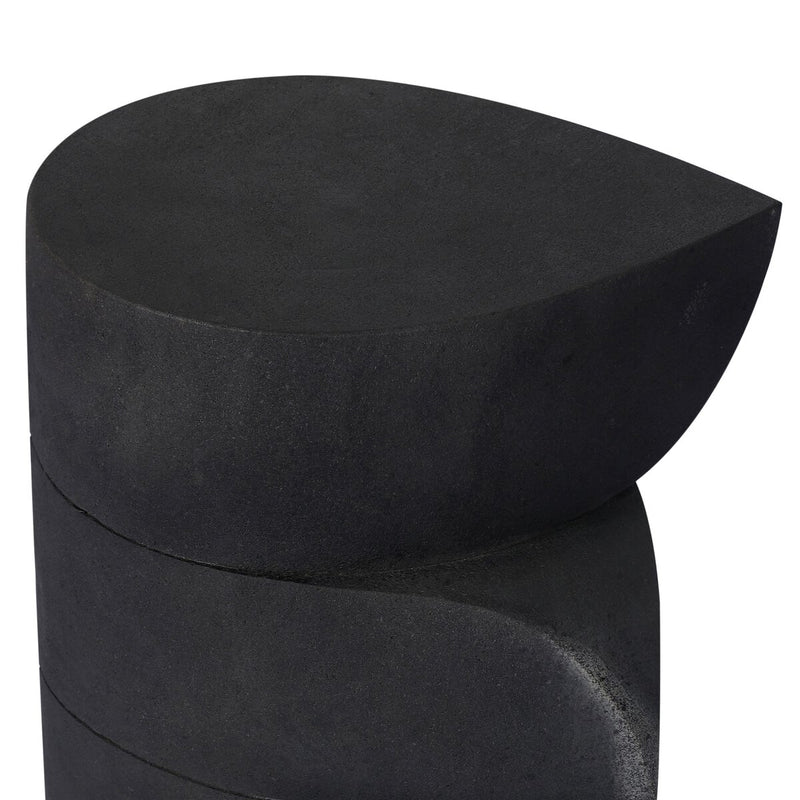 Rockie End Table - Black Lavastone