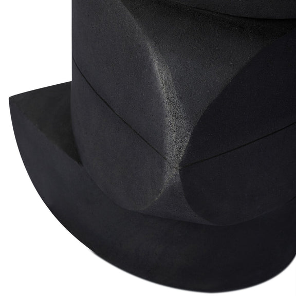 Rockie End Table - Black Lavastone