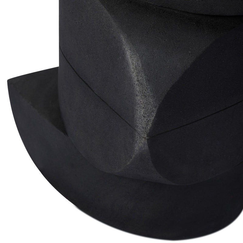 Rockie End Table - Black Lavastone