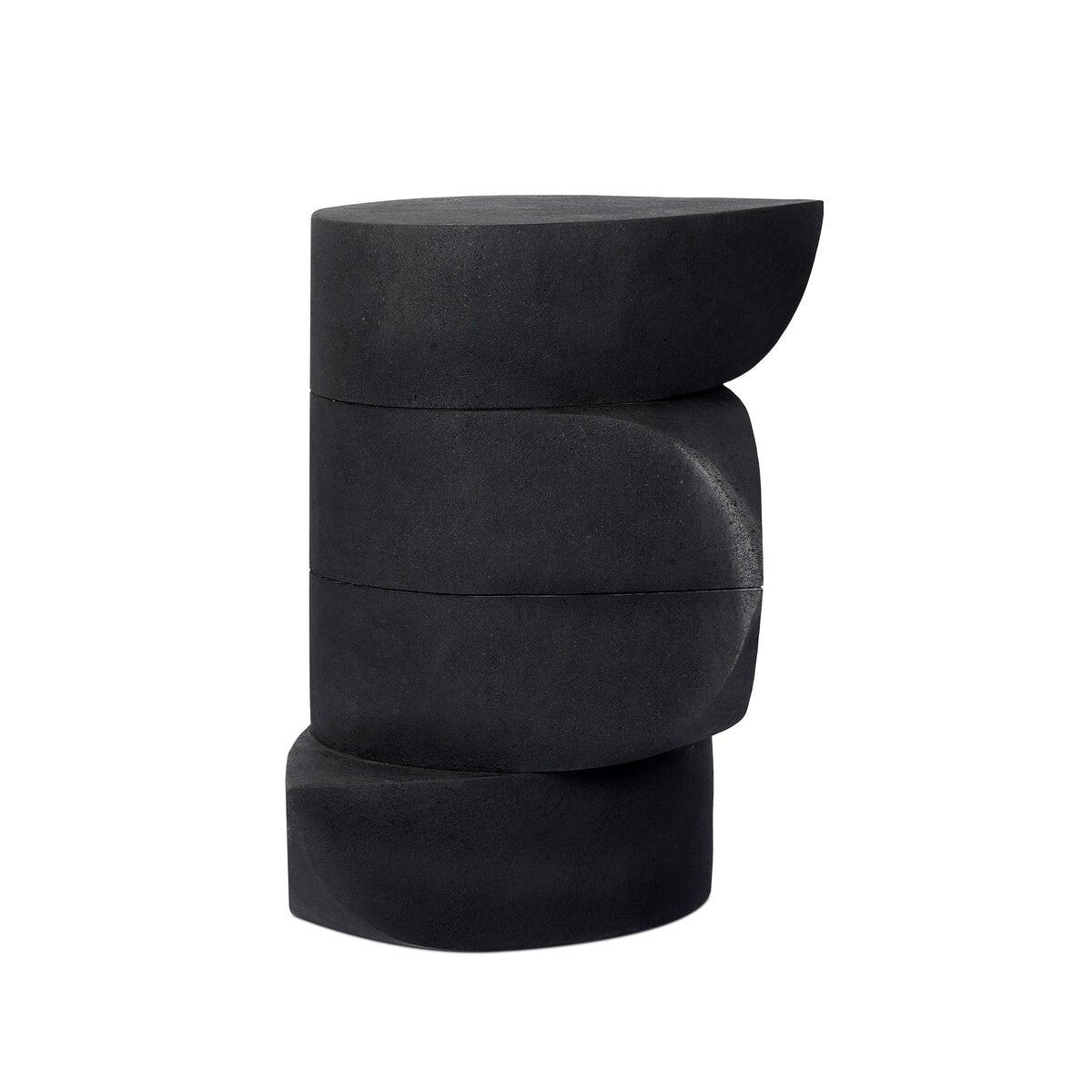 Rockie End Table - Black Lavastone