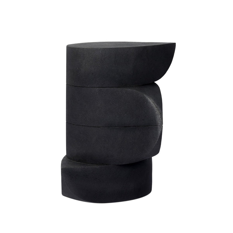 Rockie End Table - Black Lavastone
