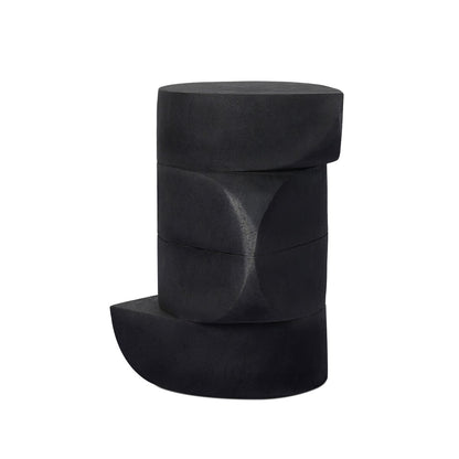 Rockie End Table - Black Lavastone