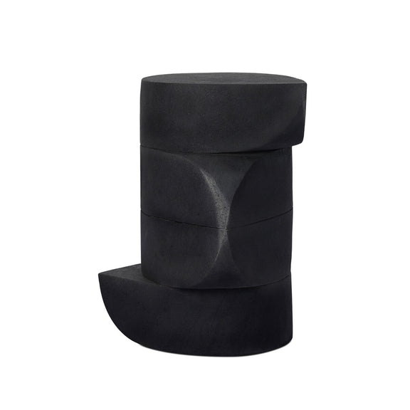Rockie End Table - Black Lavastone
