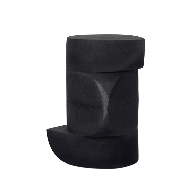 Rockie End Table - Black Lavastone