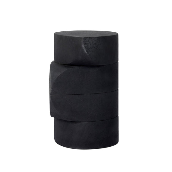Rockie End Table - Black Lavastone