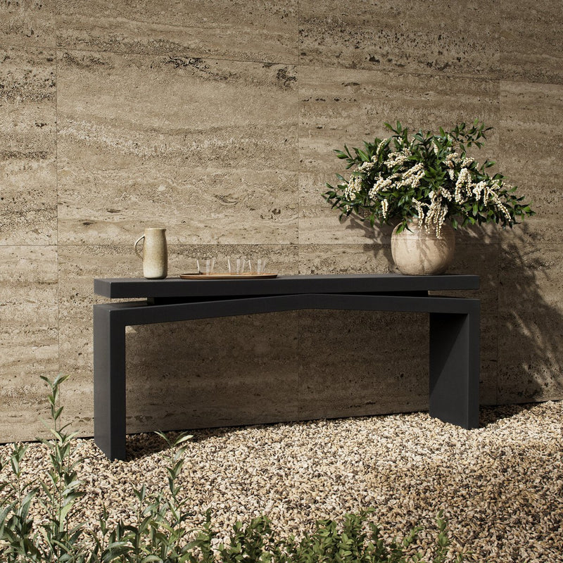 Matthes Outdoor Console Table - Charcoal Concrete