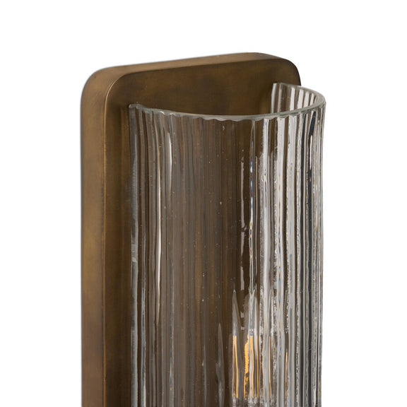 Kenji Sconce - Clear Reeded Glass